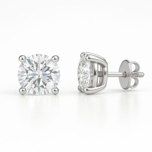 Classic Four-Prong Diamond Stud Earrings