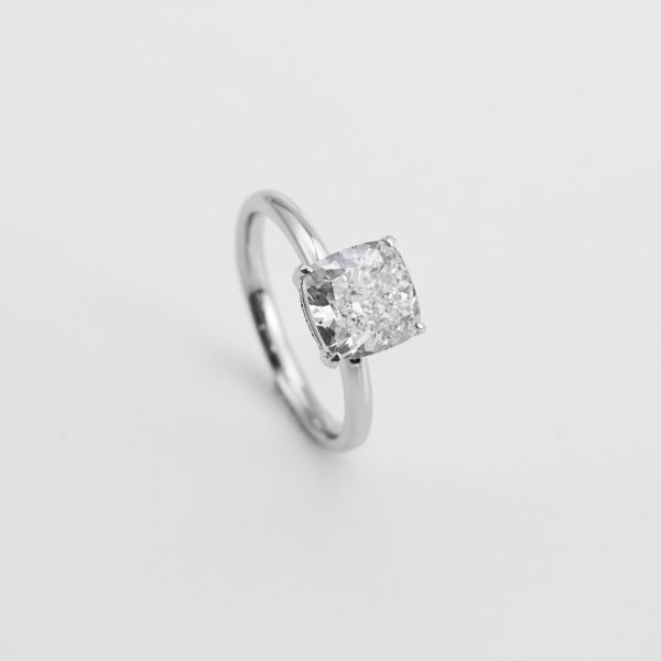 Cushion-Cut Diamond Solitaire Ring