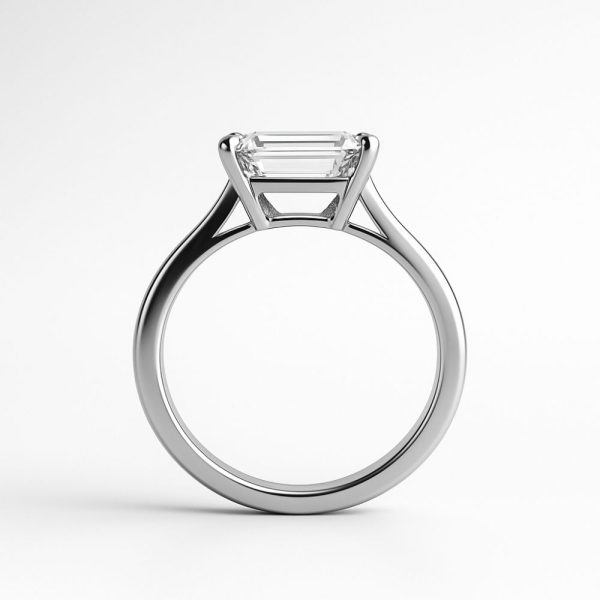 Emerald Cut Diamond Solitaire Diamond Ring (2)