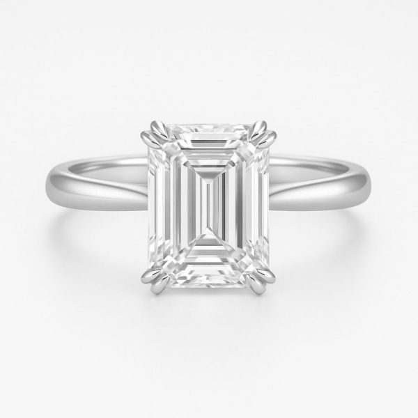 Emerald Cut Diamond Solitaire Diamond Ring (3)
