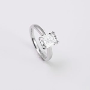 Emerald-Cut Diamond Solitaire Ring