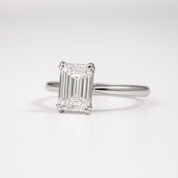 Emerald Cut Diamond Solitaire Diamond Ring (4)