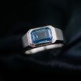 Emerald Cut Fancy Blue Bezel Ring (2)