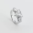 Heart Brilliant & Tapered Baguette Three-Stone Diamond Ring