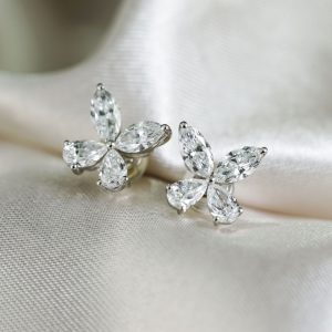 Marquise & Pear “Fleur” Cluster Stud Earrings