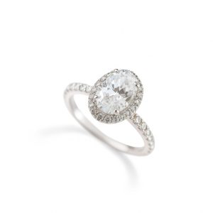 Oval Brilliant Classic Halo Diamond Ring
