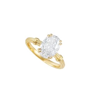 Oval Brilliant Fluted-Band Diamond Ring