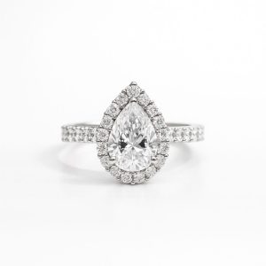 Pear Brilliant Classic Halo Diamond Ring