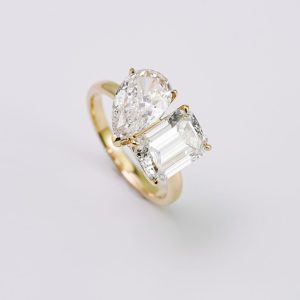 Pear & Emerald-Cut Toi-et-Moi Diamond Ring