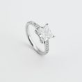 Princess-Cut Pavé-Band Diamond Solitaire Ring