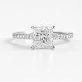 Princess-Cut Pavé-Band Diamond Solitaire Ring (3)