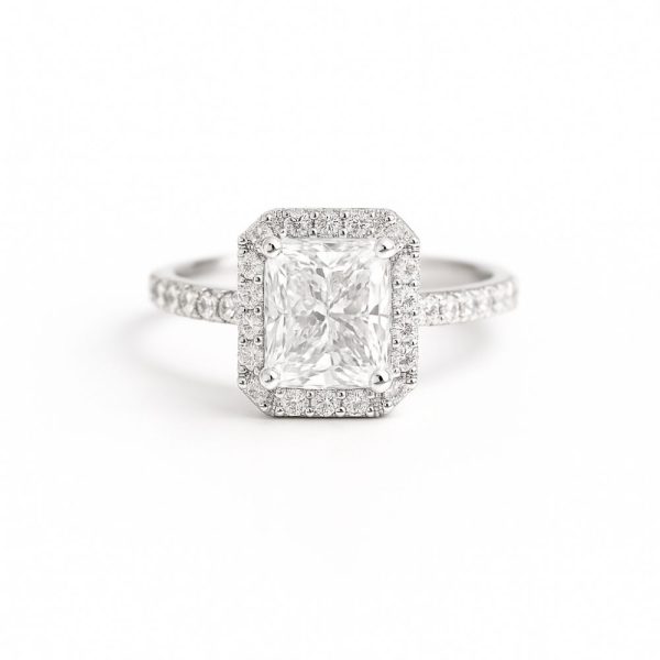 Radiant-Cut Classic Halo Diamond Ring