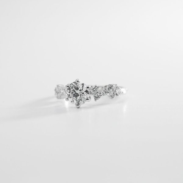 Round Brilliant Cluster-Shoulder Diamond Ring (2)