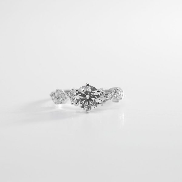 Round Brilliant Cluster-Shoulder Diamond Ring (3)