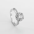 Round Brilliant Floral-Halo Diamond Ring