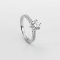 Round Brilliant Pavé-Band Diamond Solitaire Ring