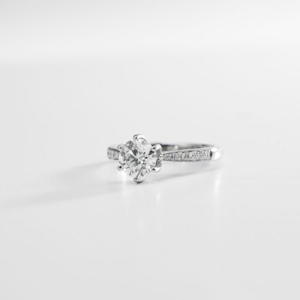 Round Brilliant Pavé-Band Diamond Solitaire Ring (3) Round Brilliant Pavé-Band Diamond Solitaire Ring (3)