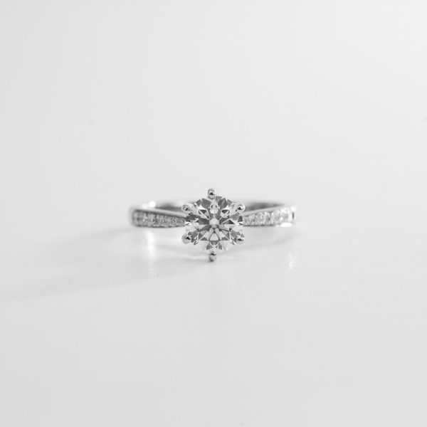Round Brilliant Pavé-Band Diamond Solitaire Ring (4) Round Brilliant Pavé-Band Diamond Solitaire Ring (4)