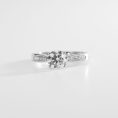 Round Brilliant Pinched Pavé-Shoulder Diamond Solitaire Ring (2)