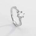Round Brilliant Twisted Pavé Diamond Solitaire Ring