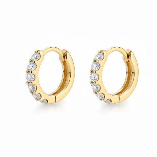 Aurora Scallop Pavé Huggie Hoops (0.50ct total) Aurora Scallop Pavé Huggie Hoops (0.50ct total)