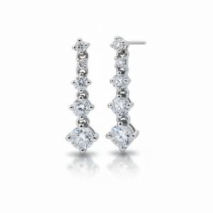 Celeste Graduated Drop Earrings in Silver (0.70ct total)