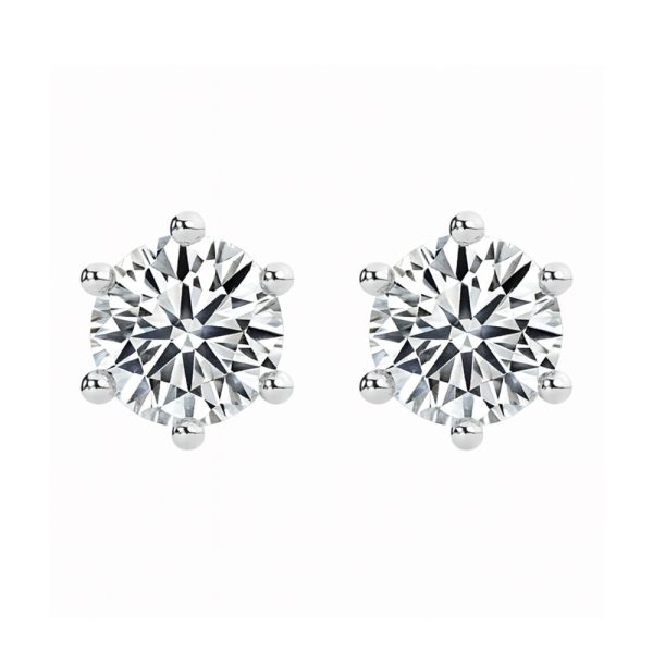 Classic Six-Prong Diamond Stud Earrings
