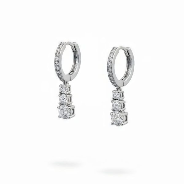 Luna Pavé Drop Huggie Earrings (0.70ct total)